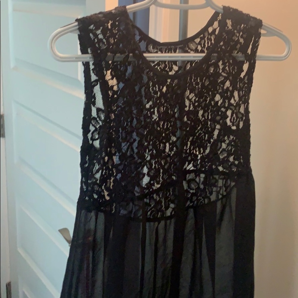 Sheer black tank top